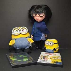 Despicable ME Minions bundle Edna, Bob, cup, 2 DVD's